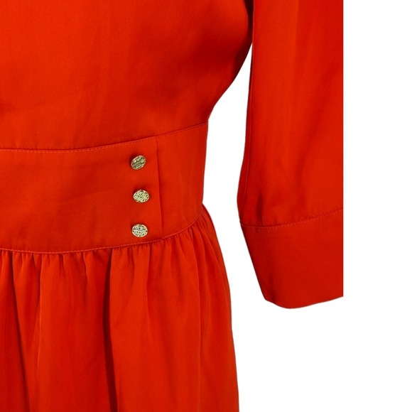 Emily McCarthy Red Satin Audrey Dress Small New With Tag Retro Mod 1960s - Picture 3 of 7